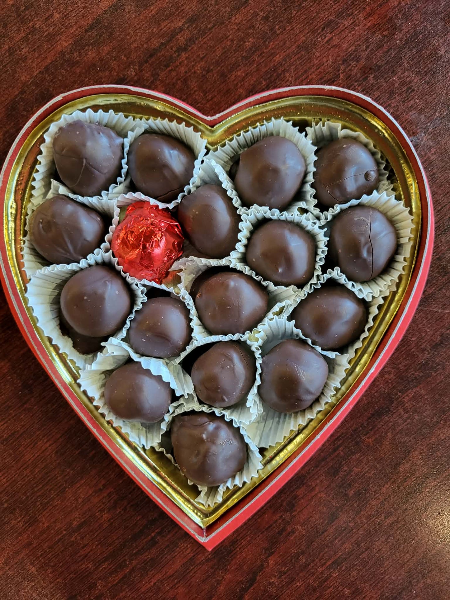 Heart Shaped Clasic Dark Chocolate Truffles Box of 16pcs.