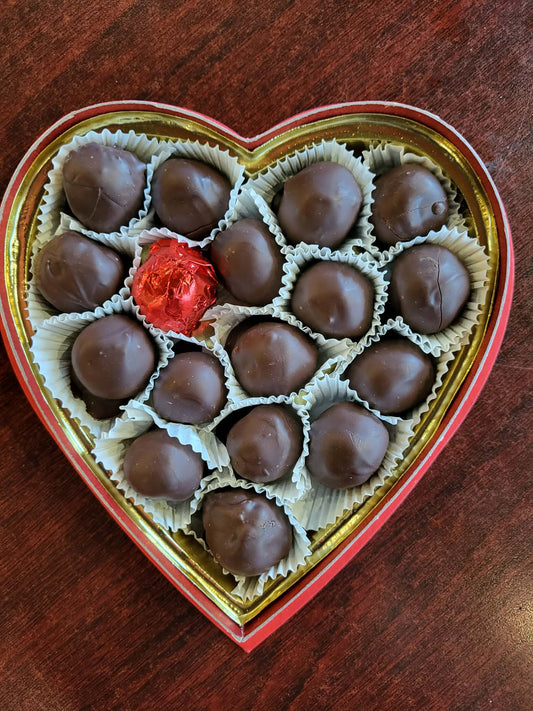 Heart Shaped Clasic Dark Chocolate Truffles Box of 16pcs.