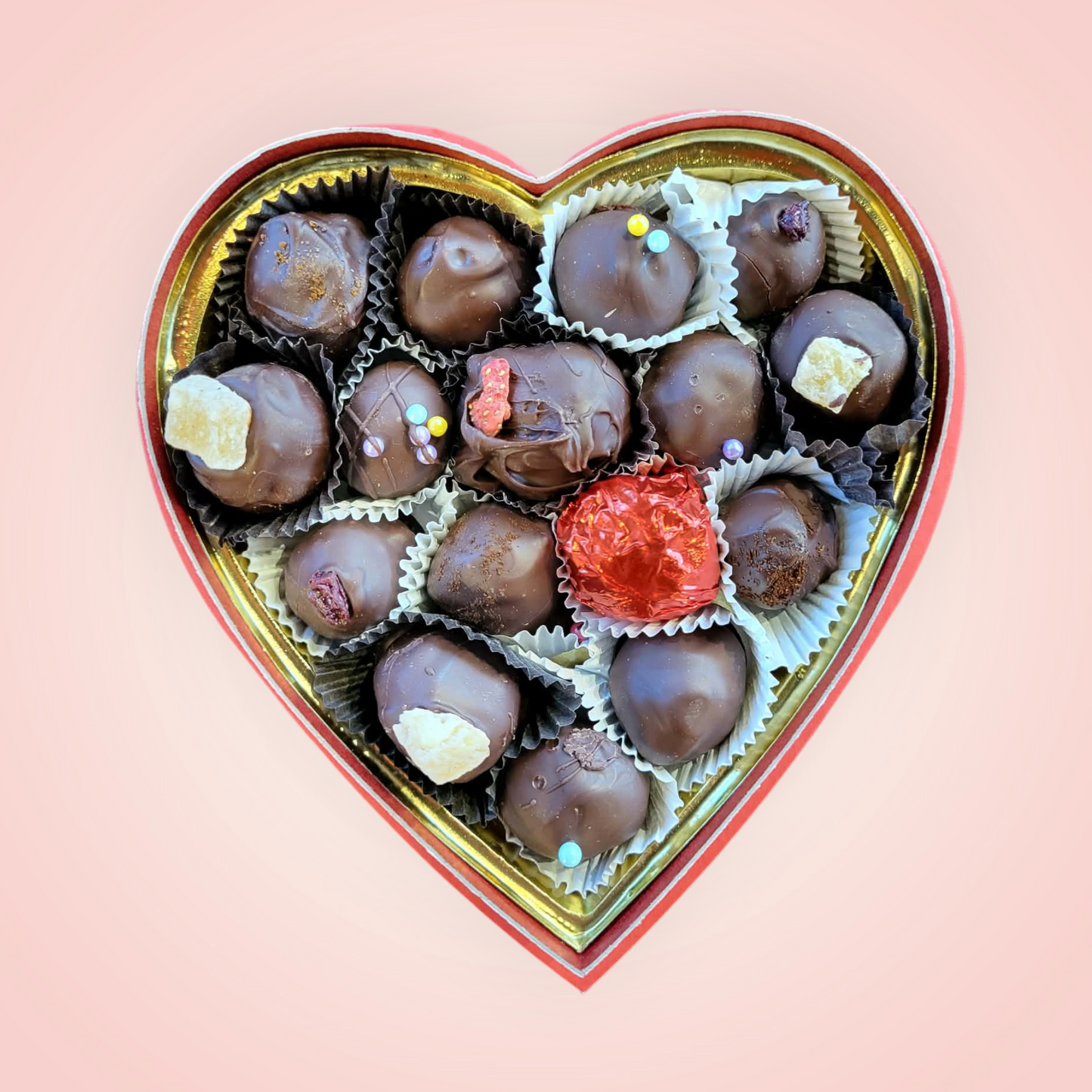 Mystery Heart Shaped Box Assorted Flavors of 16